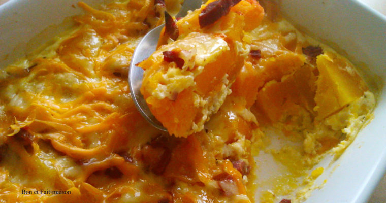 Gratin de courge pignon parmesan et bacon