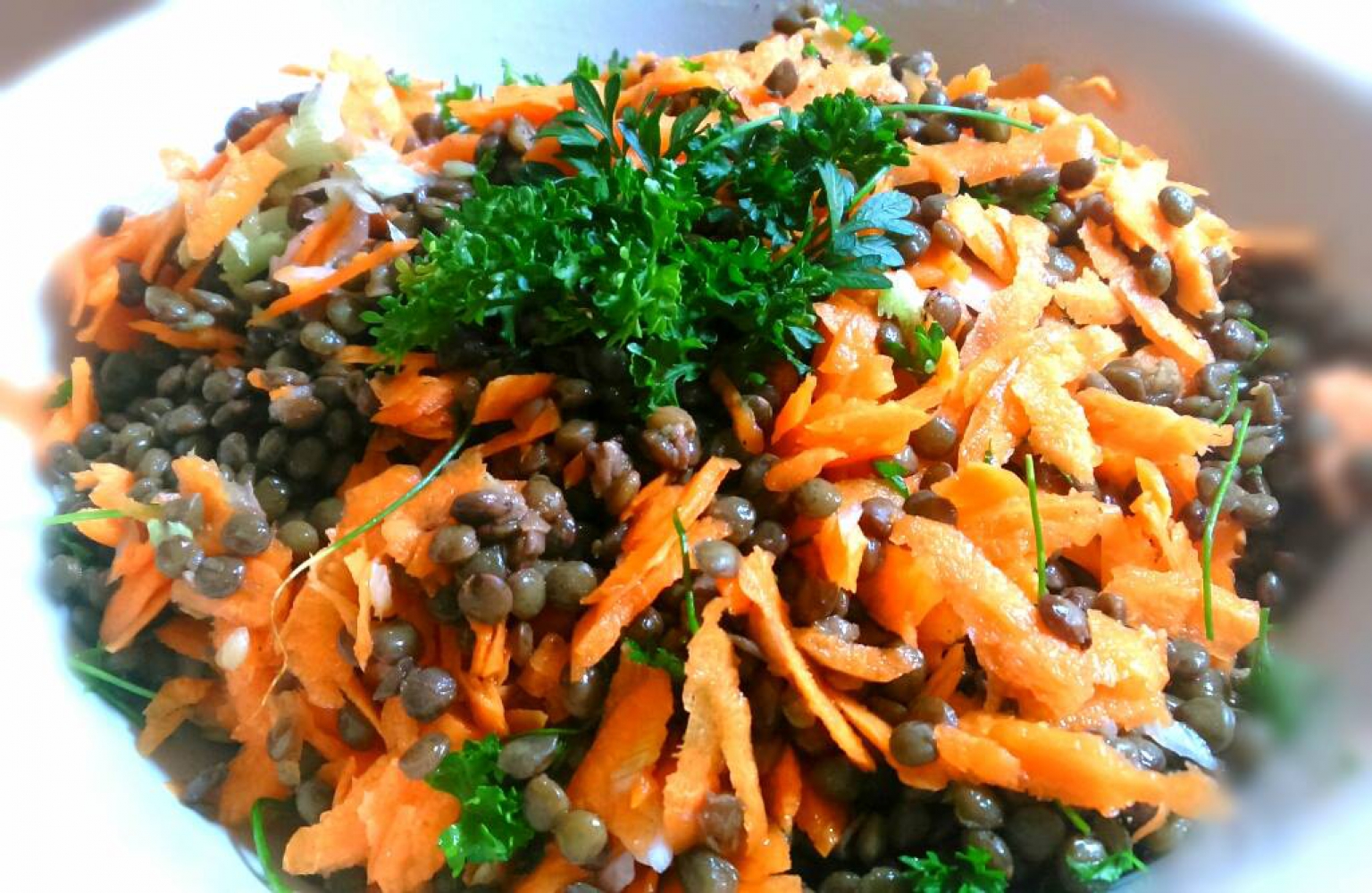 Lentilles, carottes, chèvre et cumin
