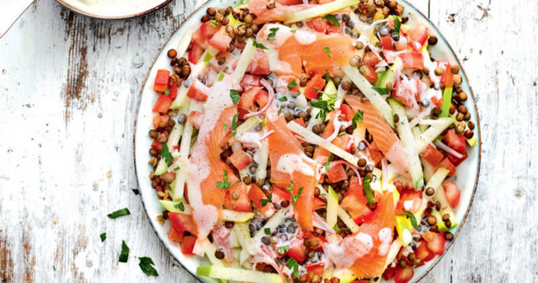 Salade de lentilles au saumon