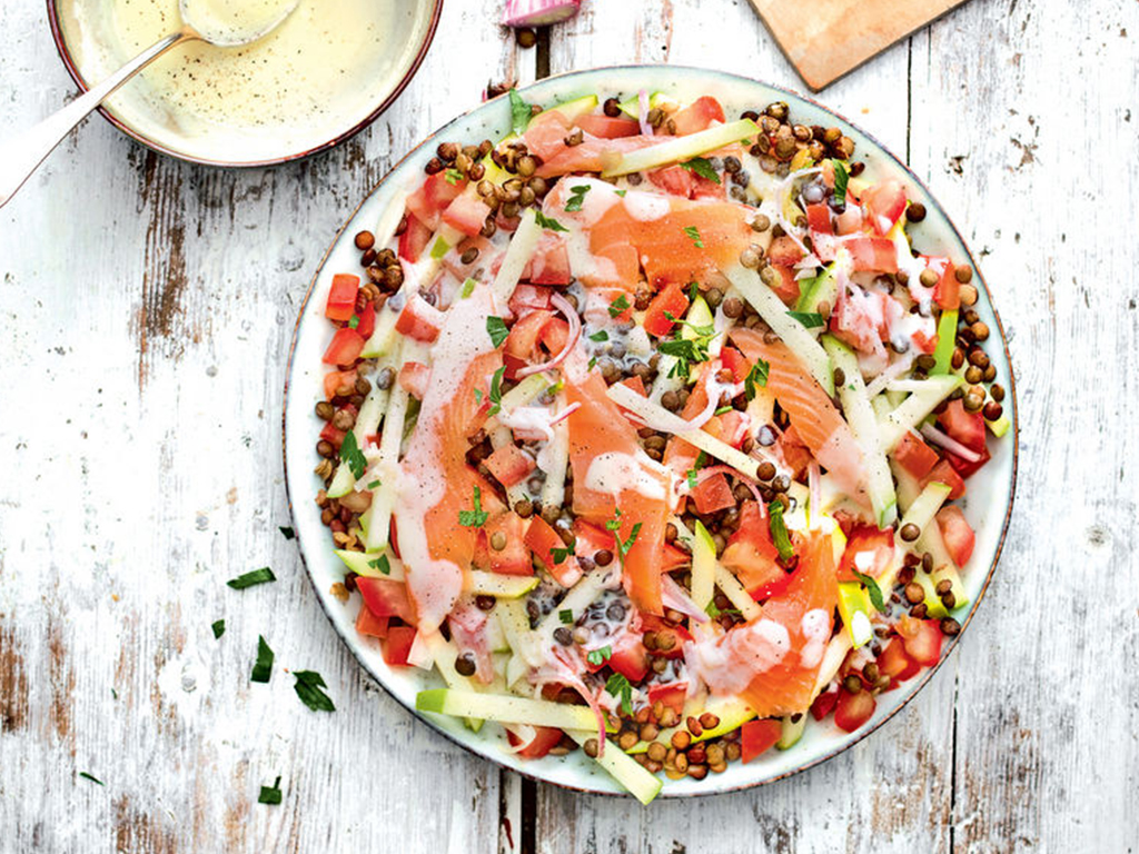 Salade de lentilles au saumon