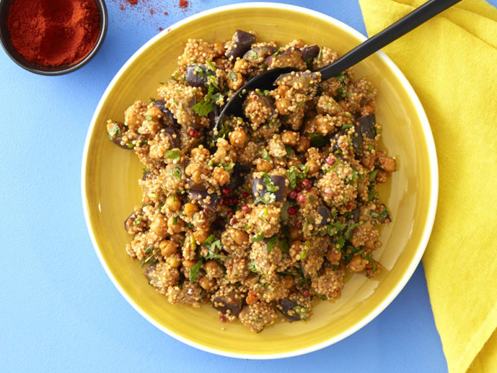 Salade de quinoa aubergine et paprika