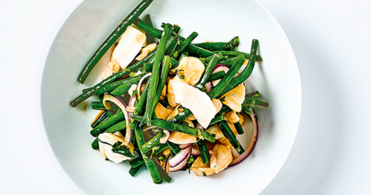 Salade de cabillaud, haricots verts, coriandre et sauce soja