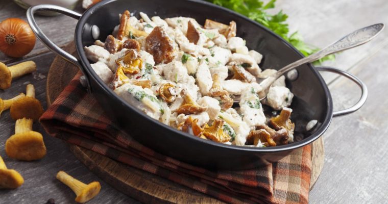 Poulet à la crème, champignons & Ebly