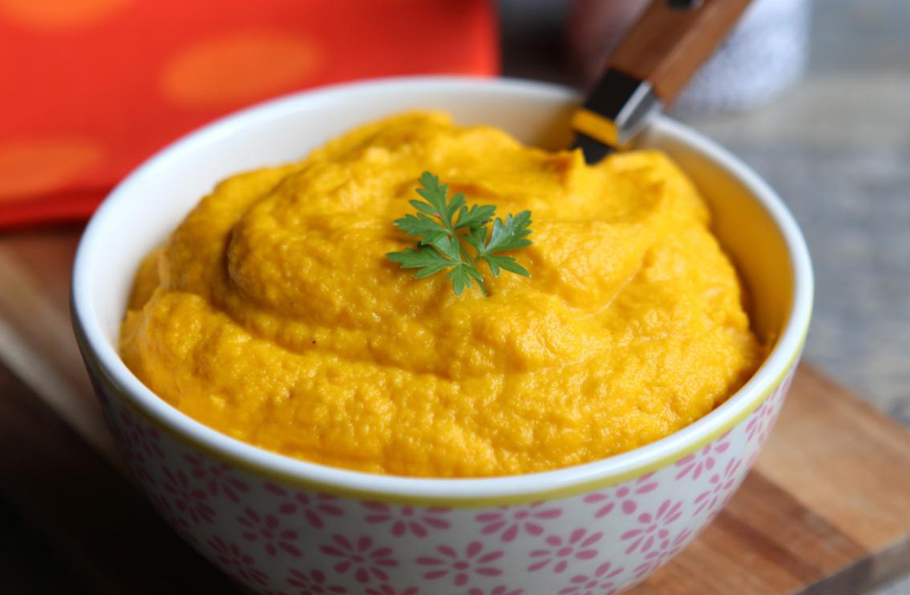 Purée de carotte au gingembre et coriandre
